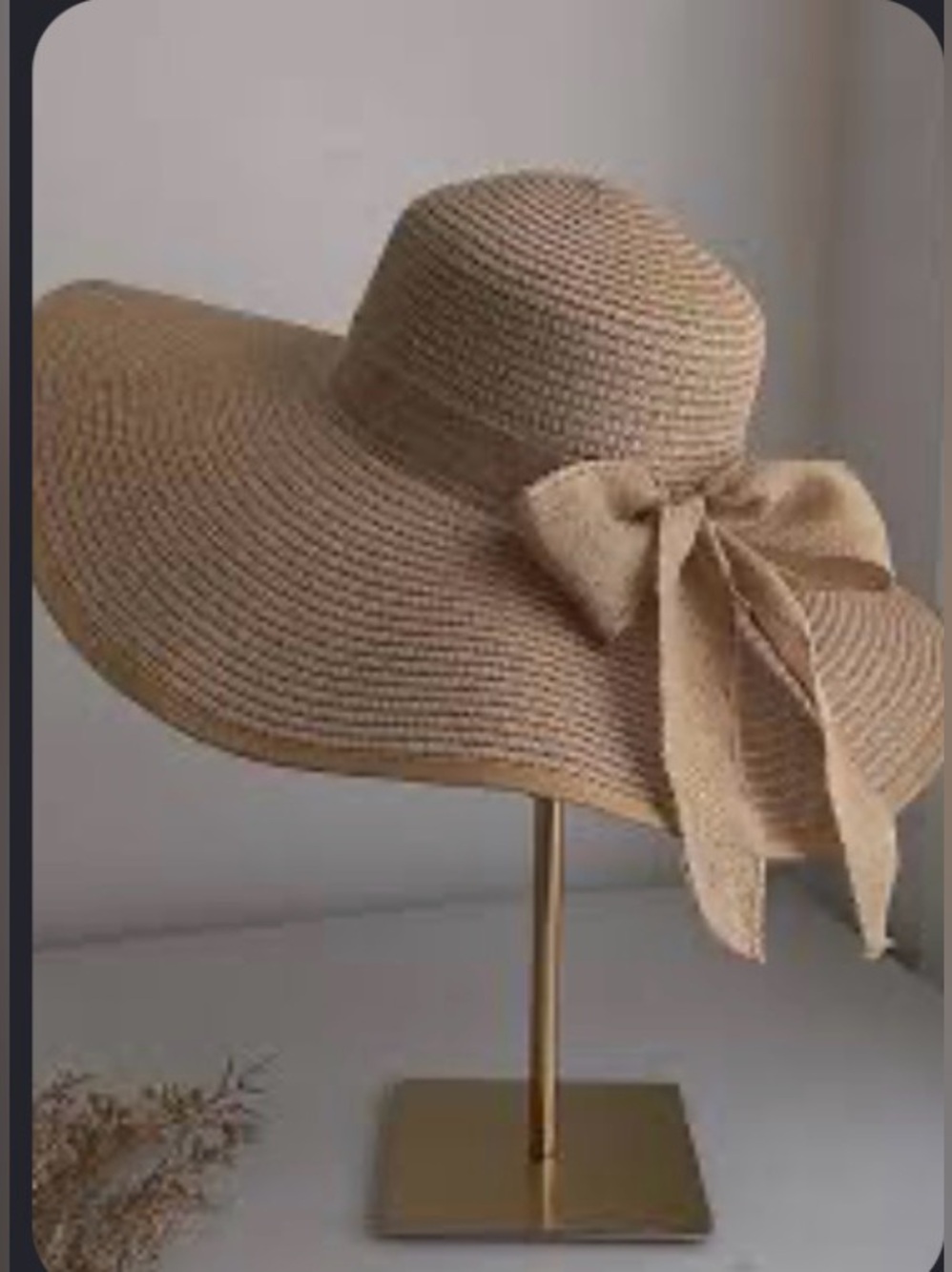 Amazon Essentials Straw Floppy Sun Hat with Bow - Tan